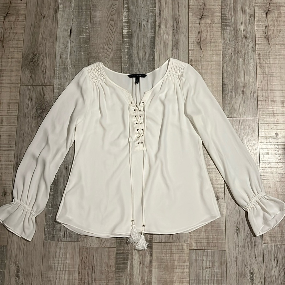 White House Black Market Peasant Blouse